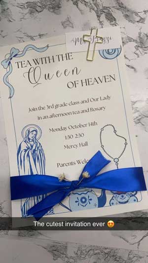 Tea with the Queen of heaven invitation